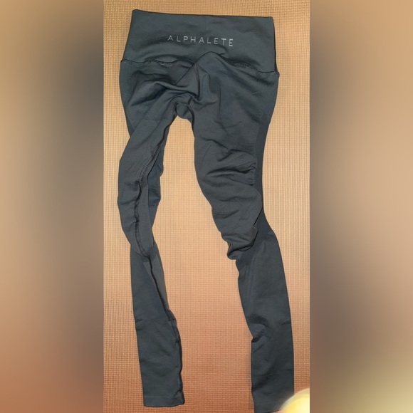 Alphalete Halo High Rise Contour Leggings Pull On Workout Size M Green - Picture 5 of 6